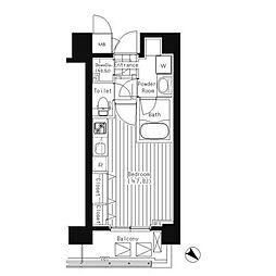 プライムアーバン東中野コート ワンルームの間取図画像