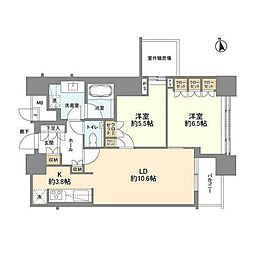 ザ・タワーズダイバ 2LDKの間取図画像