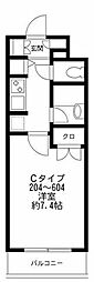 PRIMEURBAN番町 1Kの間取図画像