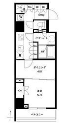 ジェノヴィア両国6グリーンヴェール 1DKの間取図画像