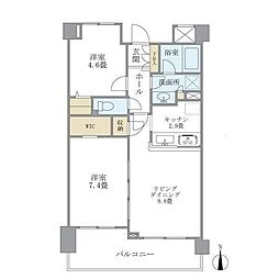 プレミアコンフォート高井戸 2LDKの間取図画像