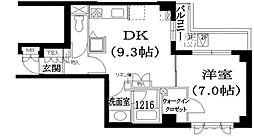 ジョイシティ中野 1DKの間取図画像