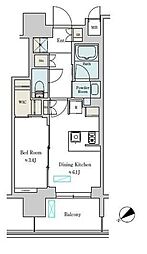Brilliaist大井町 1DKの間取図画像