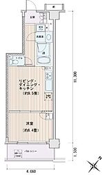 エスティメゾン豊洲レジデンスE棟 1LDKの間取図画像