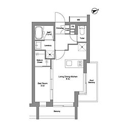 オルムコート四谷 1LDKの間取図画像
