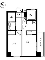 スカイコート後楽園WEST 1LDKの間取図画像