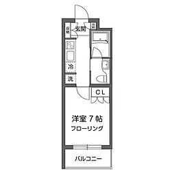 ガーデン用賀 1Kの間取図画像