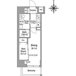 COMFORIALIV下落合 1DKの間取図画像