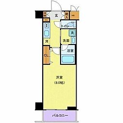 レクシード辰巳スカイガーデンテラス 1Kの間取図画像