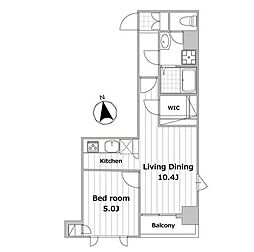 グランヴァン銀座東 1LDKの間取図画像