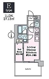 クレストコート東陽町 1LDKの間取図画像
