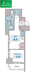 CROSSRESIDENCE六義園 1LDKの間取図画像
