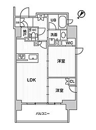 ディームス大井町 2LDKの間取図画像