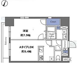 ラフィーネ音羽 1LDKの間取図画像