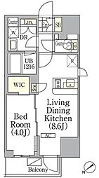 ジオエント池袋 1LDKの間取図画像