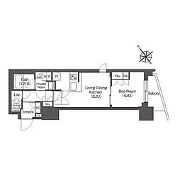 COMFORIA東大井1 1LDKの間取図画像