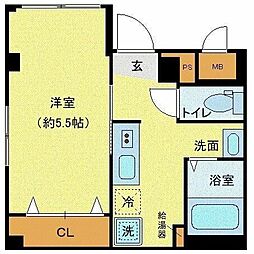 REPURE池上レジデンス 1Kの間取図画像