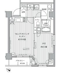 ヒューリックレジデンス茗荷谷 1LDKの間取図画像