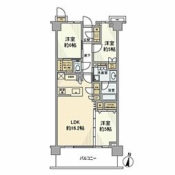 パークシティー高田馬場 3LDKの間取図画像