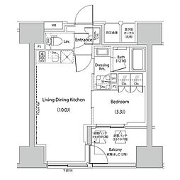 ザ・パークハビオ人形町レジデンス 1LDKの間取図画像