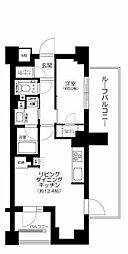 ジオ市谷仲之町 1LDKの間取図画像