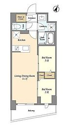 ドゥーエ三ノ輪3 2LDKの間取図画像