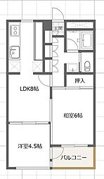 アーバン祖師谷 2LDKの間取図画像