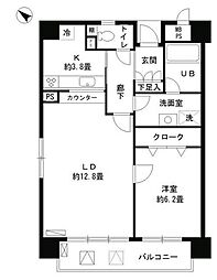 アステリオン松濤 1LDKの間取図画像