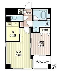 ルボラパン行人坂 1LDKの間取図画像