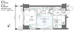 ZOOM日本橋浜町 1LDKの間取図画像