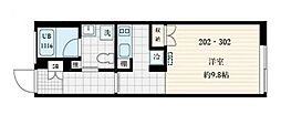 フレア本町 ワンルームの間取図画像