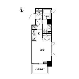 セントラル銀座 1Kの間取図画像