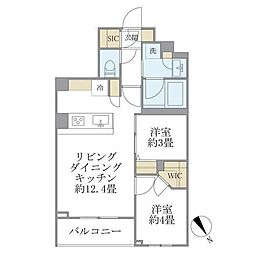 ラペルラ目黒東山2 2LDKの間取図画像