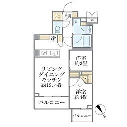 ラペルラ目黒東山2 2LDKの間取図画像