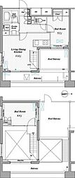 レジディア錦糸町2 2LDKの間取図画像