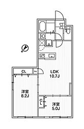 アグライア千石ドゥ 2LDKの間取図画像