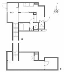 ミオテゾーロ哲学堂カーザ 1SLDKの間取図画像