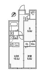 アグライア千石ドゥ 1SLDKの間取図画像