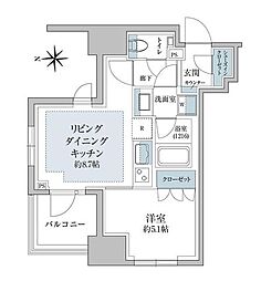 リビオレゾン三田 1LDKの間取図画像