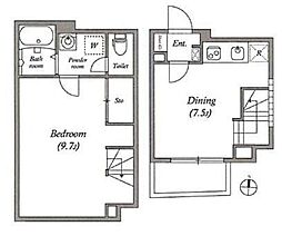 LEGALAND西小山 1DKの間取図画像