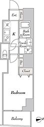 Premier市谷薬王寺 1Kの間取図画像
