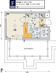 SKYCOURT渋谷北参道 1Kの間取図画像