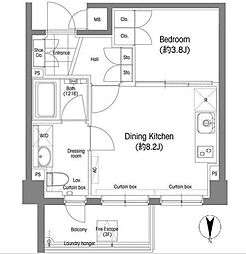戸越銀座プレイス 1LDKの間取図画像