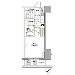 パークハビオ渋谷 1Kの間取図画像