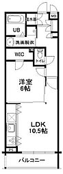 ソレイユ烏山 1LDKの間取図画像