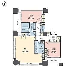 ルネ新宿御苑タワー 2LDKの間取図画像