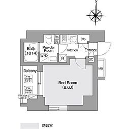 コンフォリア・リヴ森下ミューティオ 1Kの間取図画像