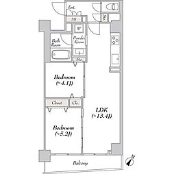 ルミーク文京千石 2LDKの間取図画像