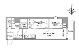 COMFORIALIV南品川 1SLDKの間取図画像