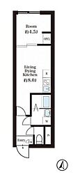 プライムスクエア池上 1LDKの間取図画像